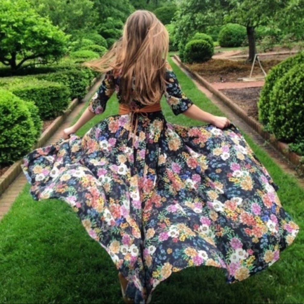 Yumi Kim TEAL Woodstock Maxi Dress Floral XS NWOT - Picture 2 of 10